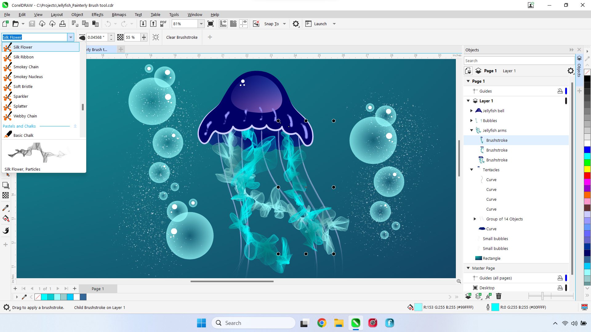 CorelDRAW Graphics Suite 2024 Crack v25.0.0.230 Graphic design, illustration, Vector & CAD Software CorelDRAW Graphics Suite 2024 displaying a mesmerizing jellyfish on a computer screen.